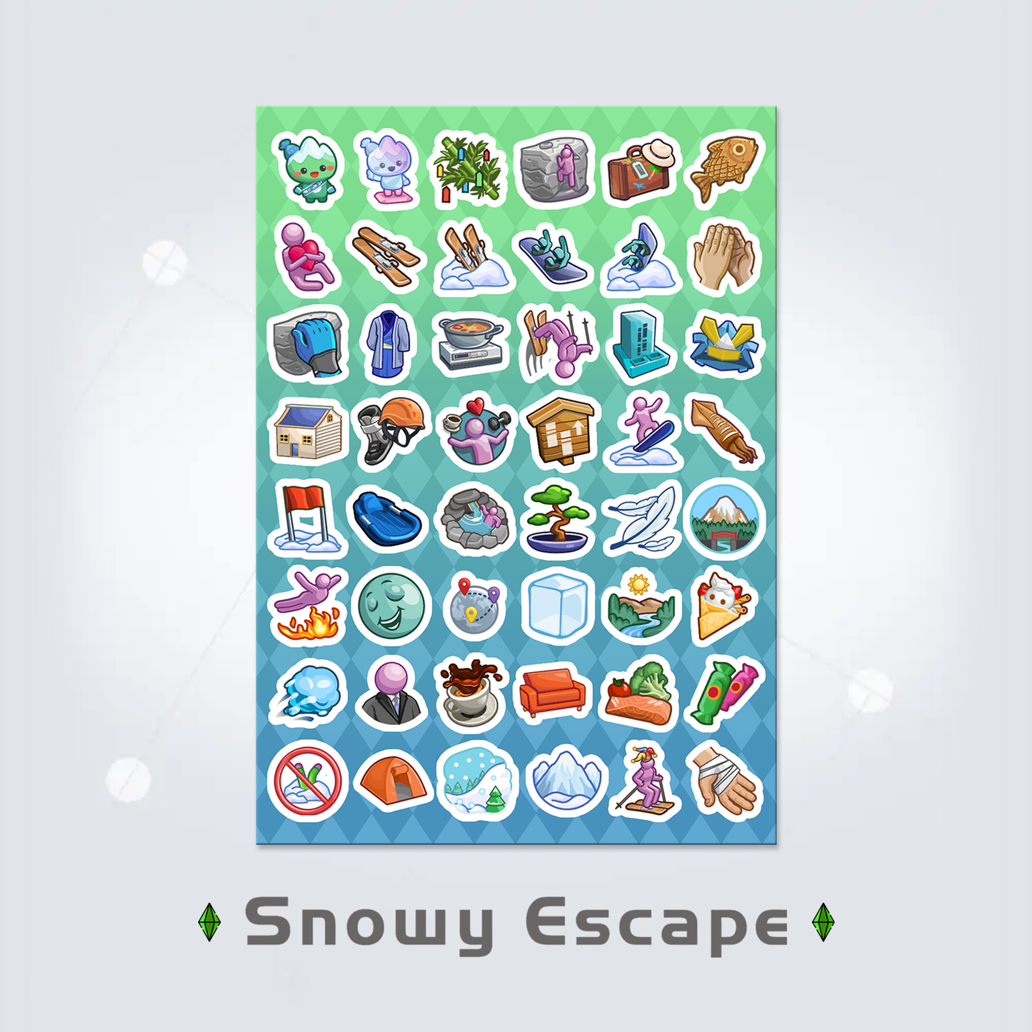 Sticker Sheet: Snowy Escape