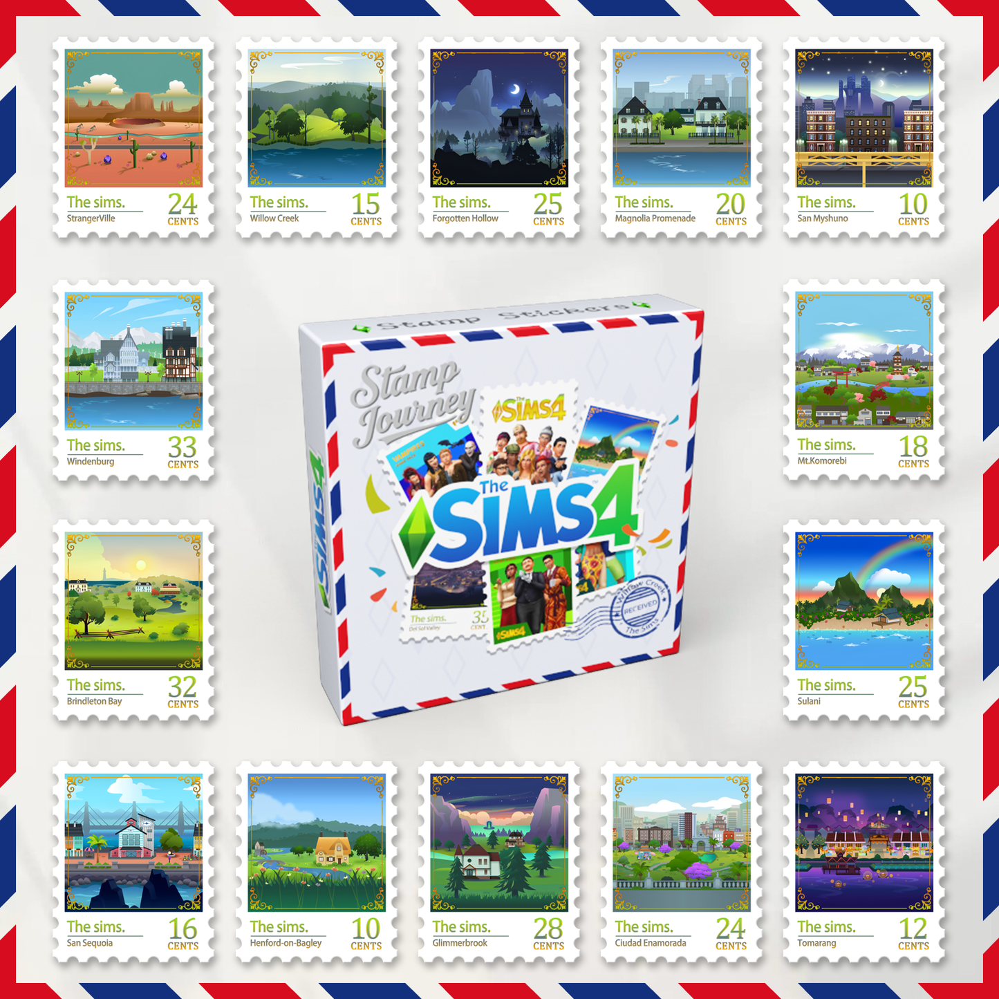 Stamp Stickers: Residential Worlds (15 Pcs)