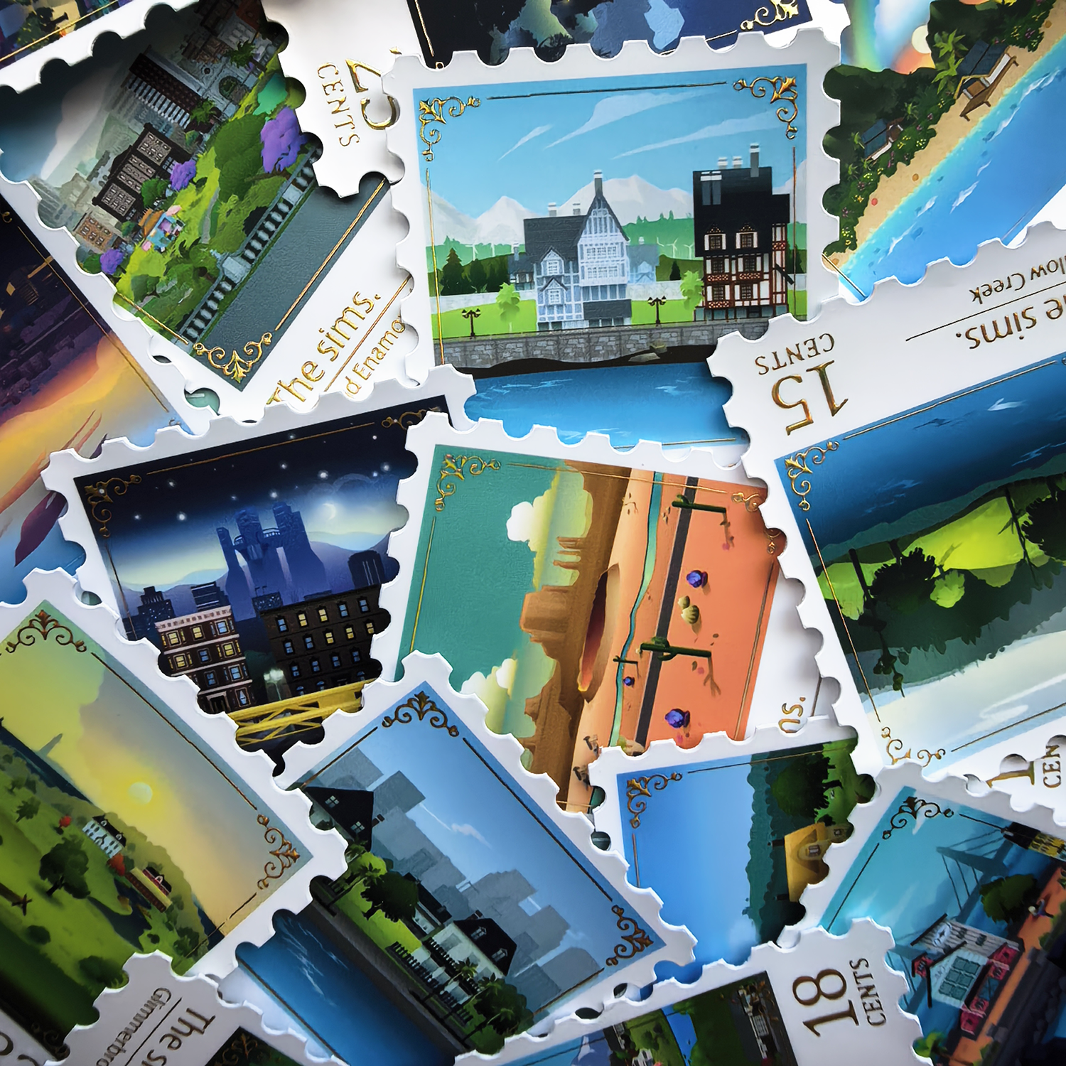 Stamp Stickers: Residential Worlds (15 Pcs)