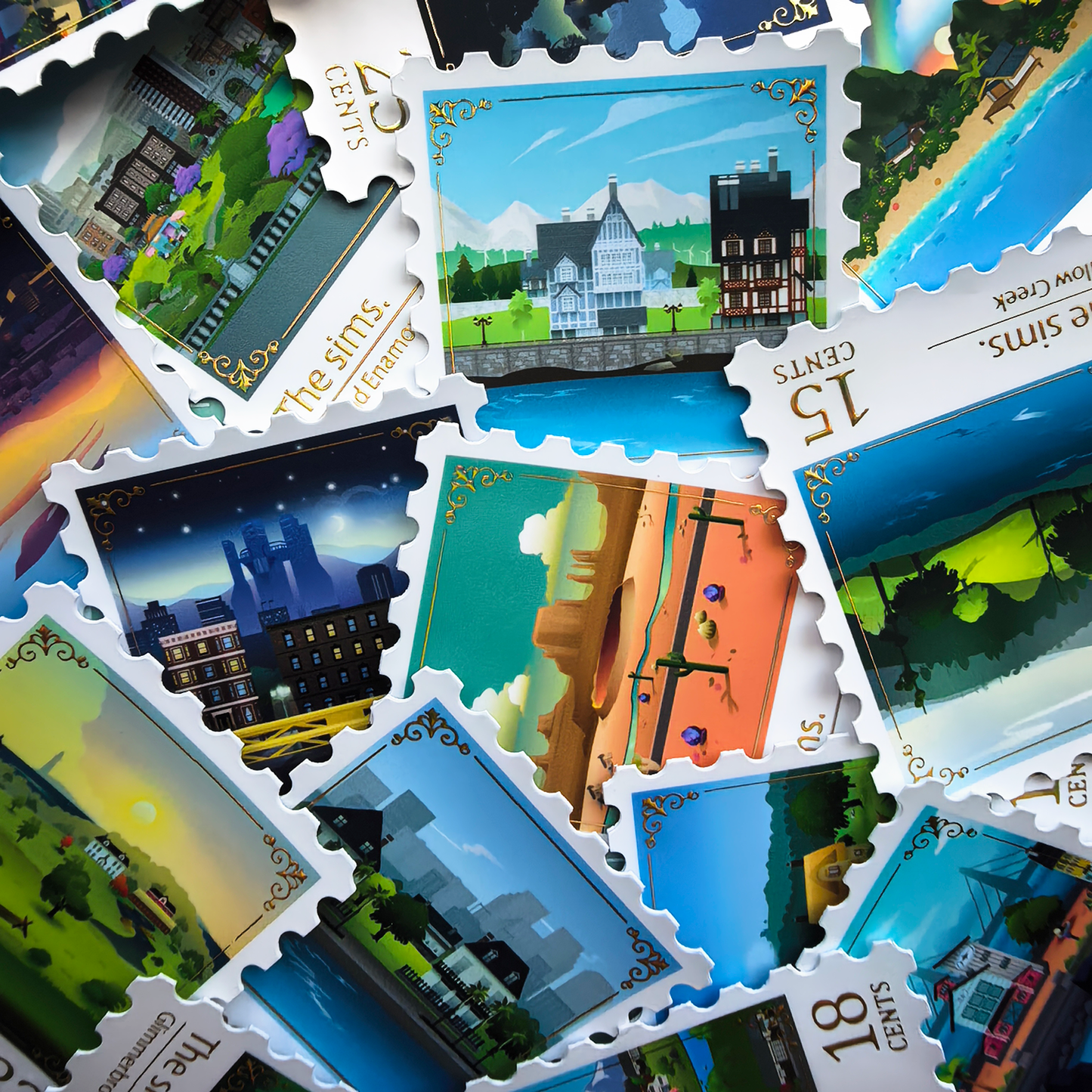 Stamp Stickers: Residential Worlds (15 Pcs)