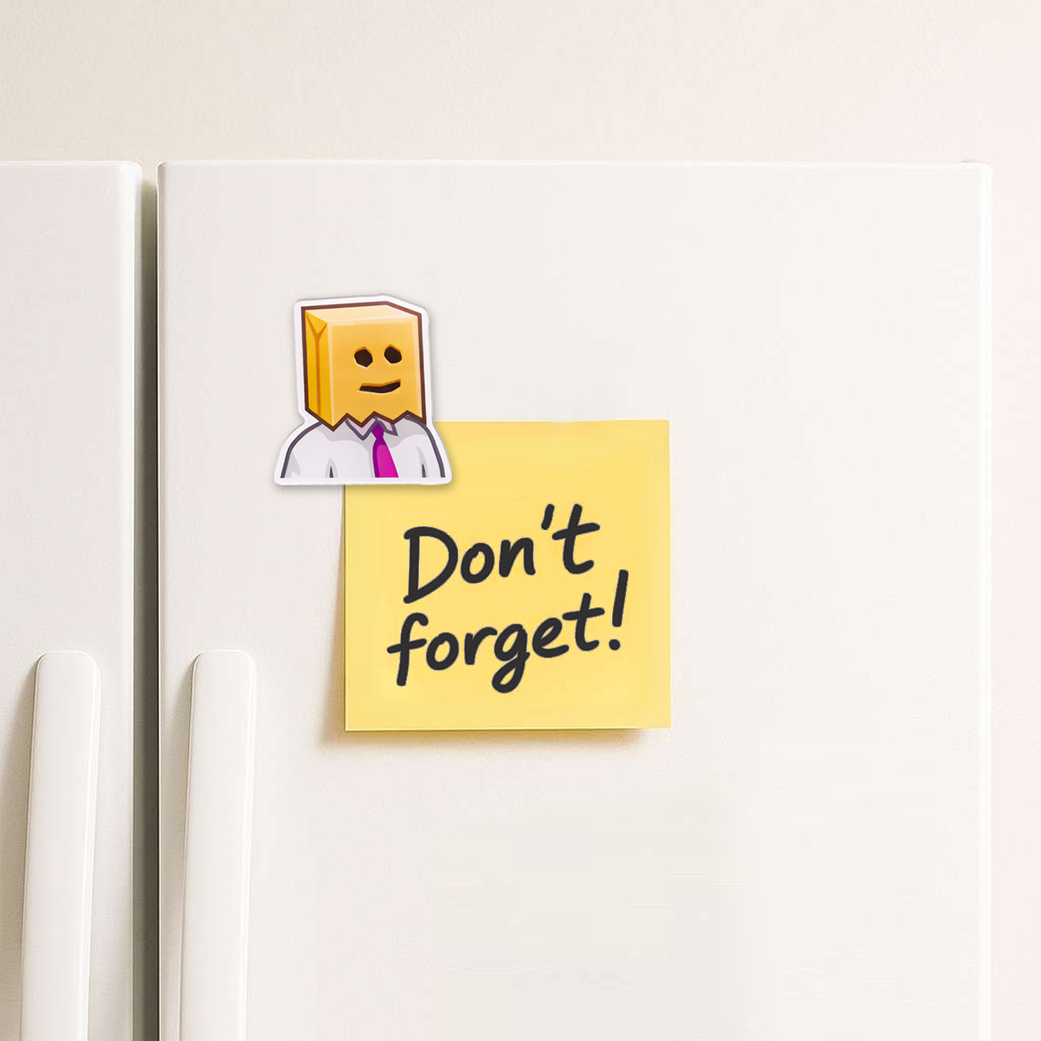 Fridge Magnet: Paper Bag Man
