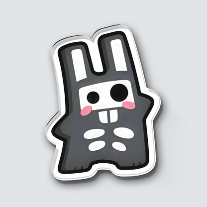 Fridge Magnet: Skeleton Freezer Bunny