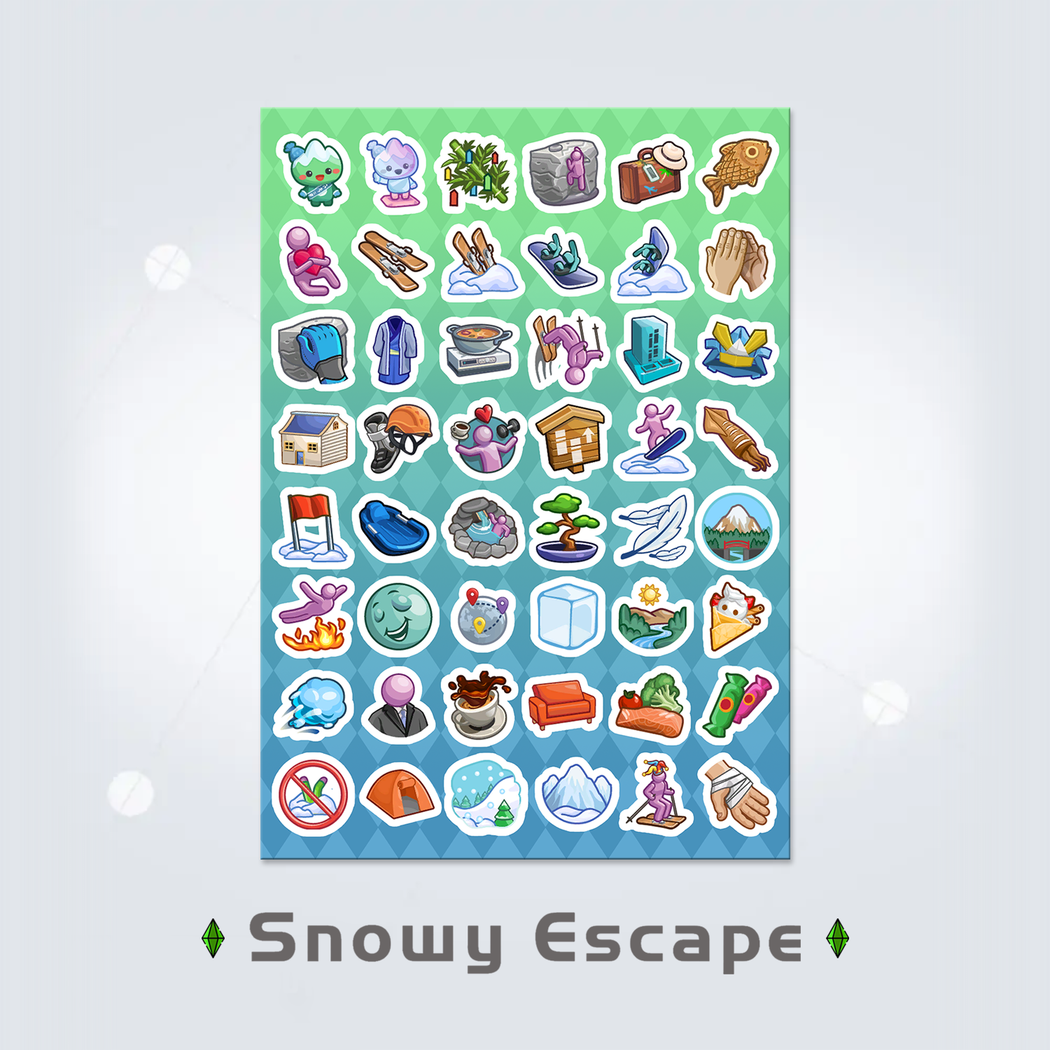 Sticker Sheet: Snowy Escape