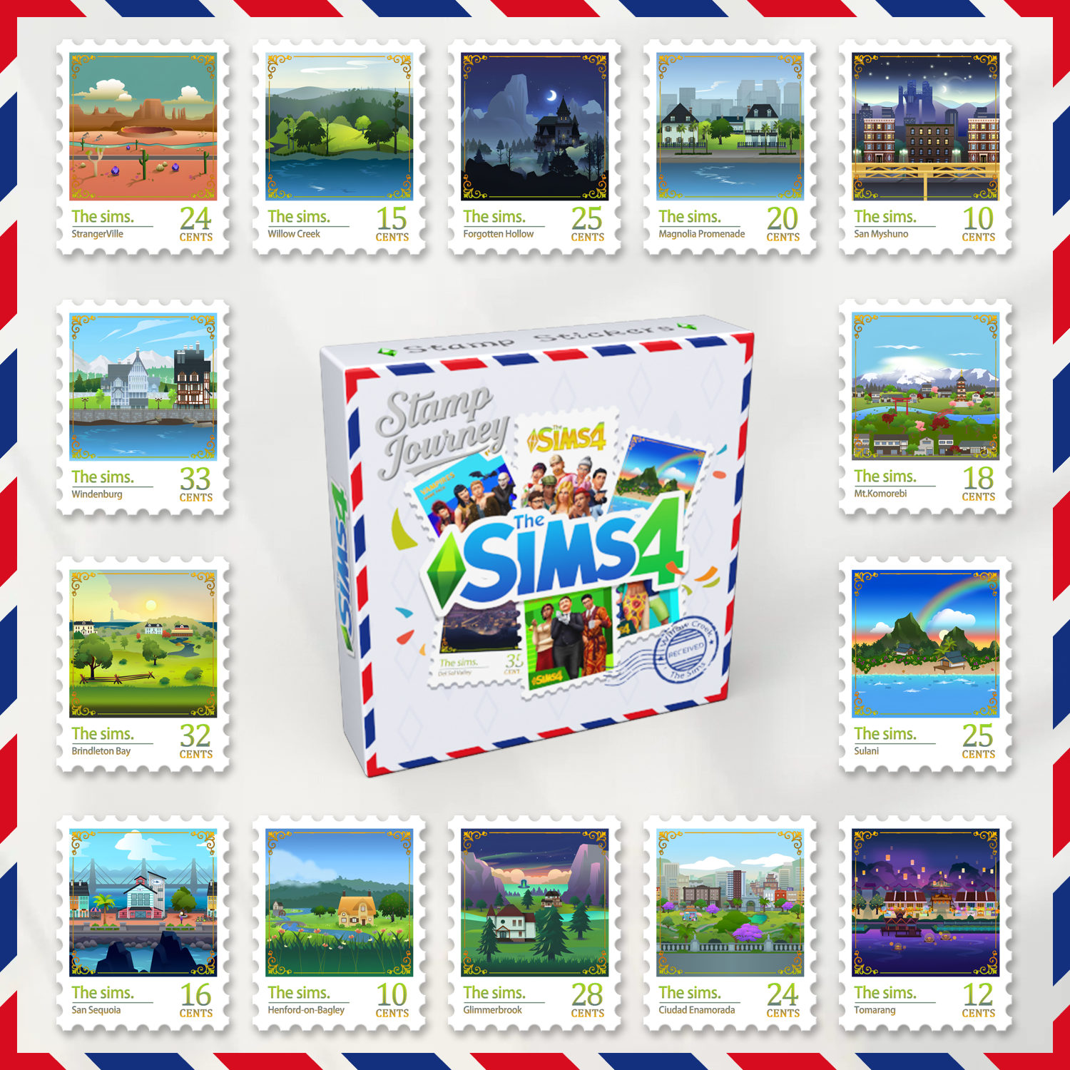 Stamp Stickers: Residential Worlds (15 Pcs)