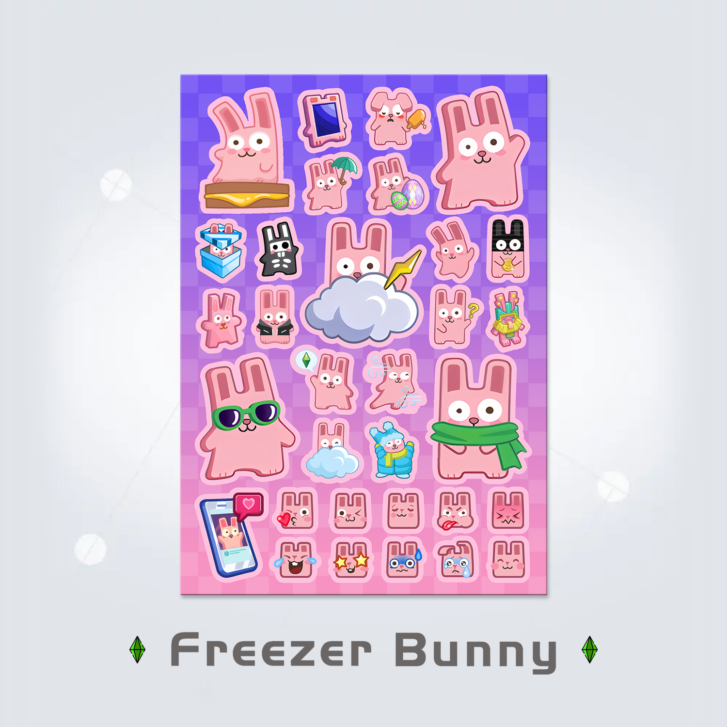 Sticker Sheet: Freezer Bunny